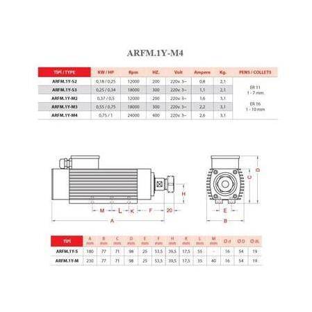 0.55 Kw 18000 Devir Er16 Arel Motor - 4