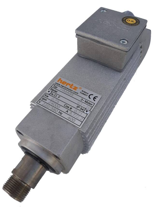 0.75 Kw Hertz Spindle Motor Er20 18000 Devir 220 - Hertz Spindle Motor