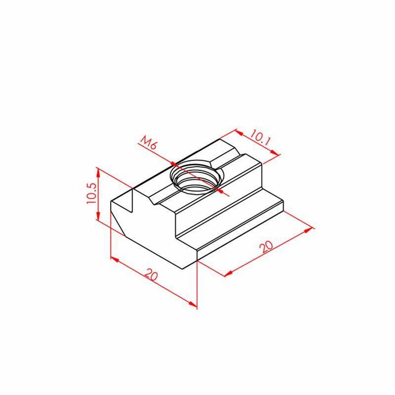 10 Kanal M6 T Somun 250 adet - 2
