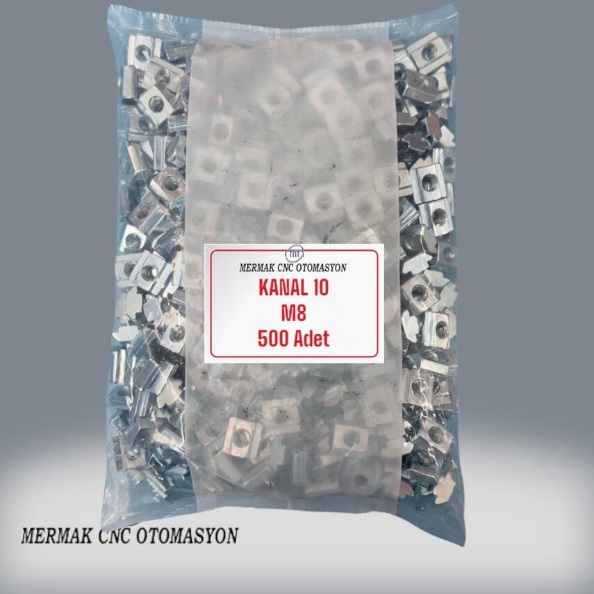 10 Kanal M8 T Somun 500 Adet - Sigma Profil Bağlantı Elemanları