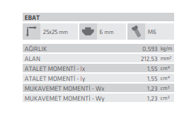 25X25 Sigma Profil 6 Kanal Toptan - 3