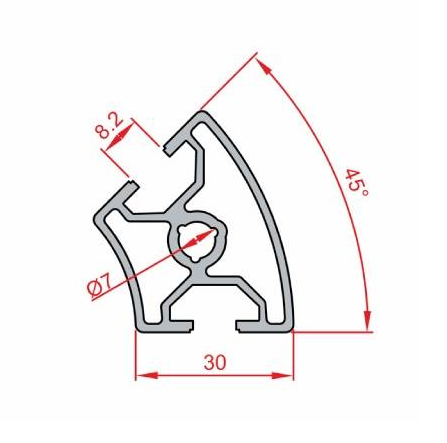 30X30 45 Derece Sigma Profil 8 Kanal Toptan - 2
