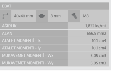40X40 Sigma Profil 8 Kanal Ağır Tip Toptan - 3