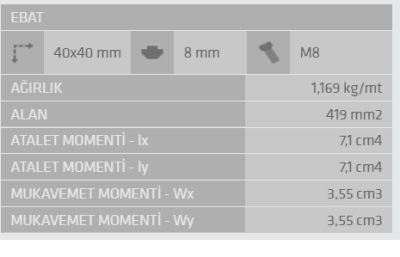 40X40 Sigma Profil 8 Kanal Hafif Tip Toptan - 3