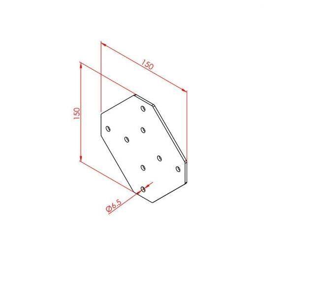 Dört Yönlü Bağlantı Sacı 30X30 K8 Çinko - 2