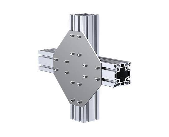 Dört Yönlü Bağlantı Sacı 90X90 K10 Çinko - Sigma Profil Bağlantı Sacı