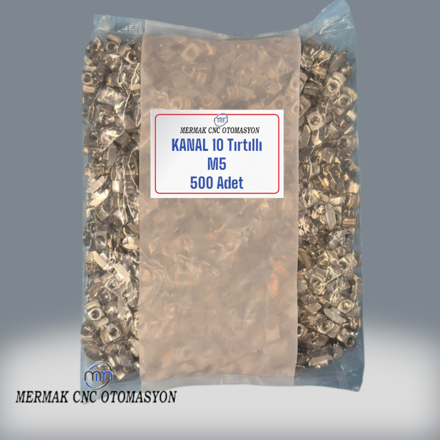 10 Kanal M5 Tırtıllı Somun (500 Adet) - Somun Çeşitleri