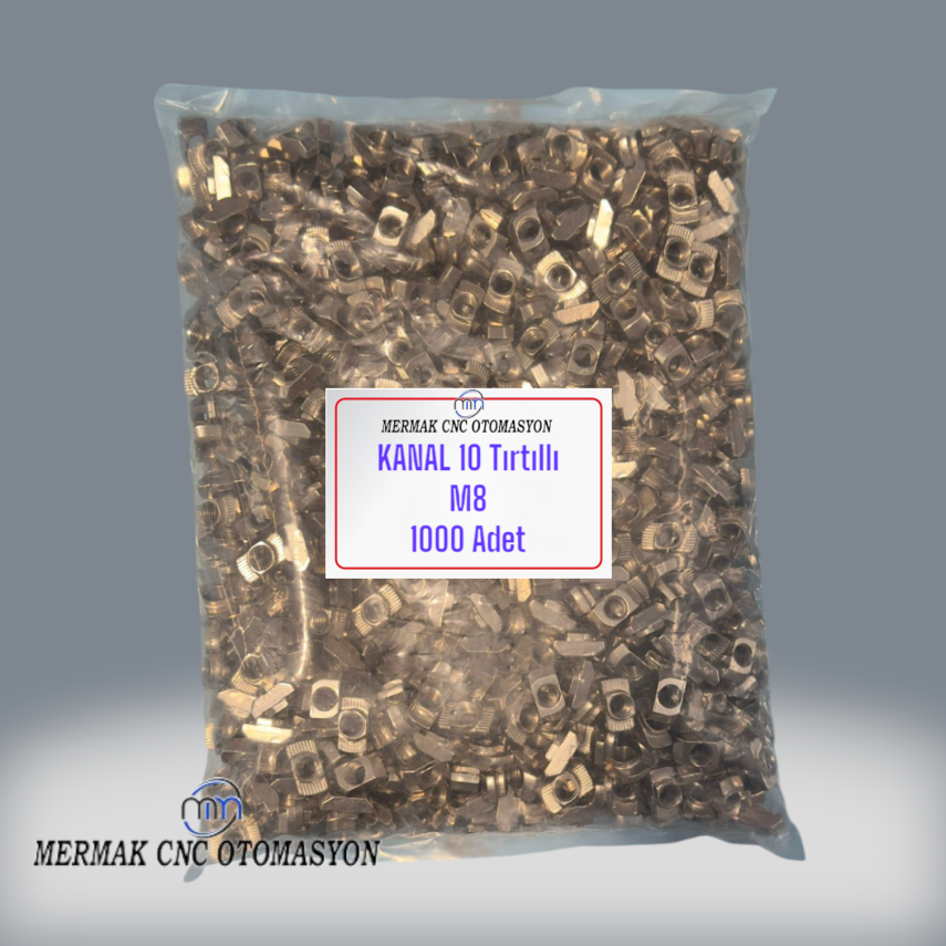 10 Kanal M8 Tırtıllı Somun (1000 Adet) - Somun Çeşitleri