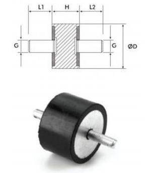 50x30 M10 A Tipi Kauçuk Takoz Pullu - Kauçuk Takoz