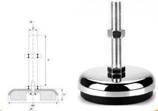 80 Lik M20x100 Tezgah Tamponu Bombeli Krom Ayak - Tezgah Tamponu
