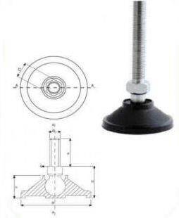 No3 M20x100 Sehpa Ayak Oynar Baş Komp. Metal - Oynar Ayak Mafsallı