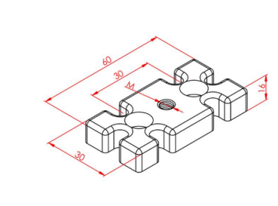 Pabuç Bağlantı Parçası 30X60 M08 - 2