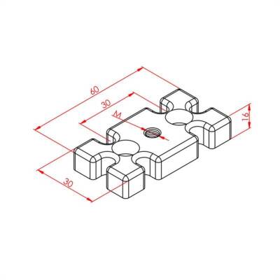 Pabuç Bağlantı Parçası 30X60 M10 - 2