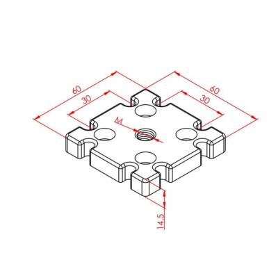 Pabuç Bağlantı Parçası 60X60 M12 - 2