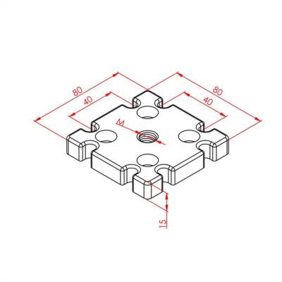 Pabuç Bağlantı Parçası 80X80 M10 - 2