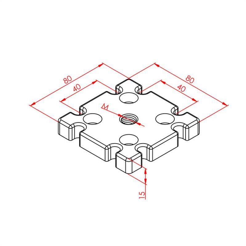 Pabuç Bağlantı Parçası 80X80 M12 - 2