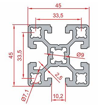 45X45 Sigma Profil 10 Kanal Ağır Tip - 2