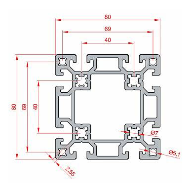 80X80 Sigma Profil 8 Kanal Ağır Tip Toptan - 2