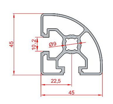 45X45 Radüslü Sigma Profil 10 Kanal Toptan - 2