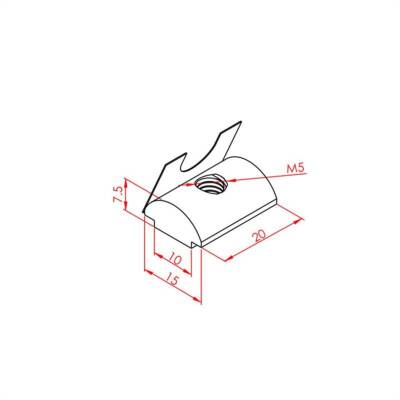 Yaylı Somun 45X45 M5 K10 - 2