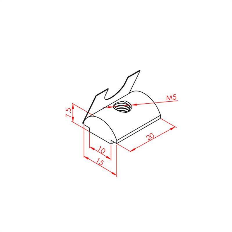 Yaylı Somun 45X45 M5 K10 - 2